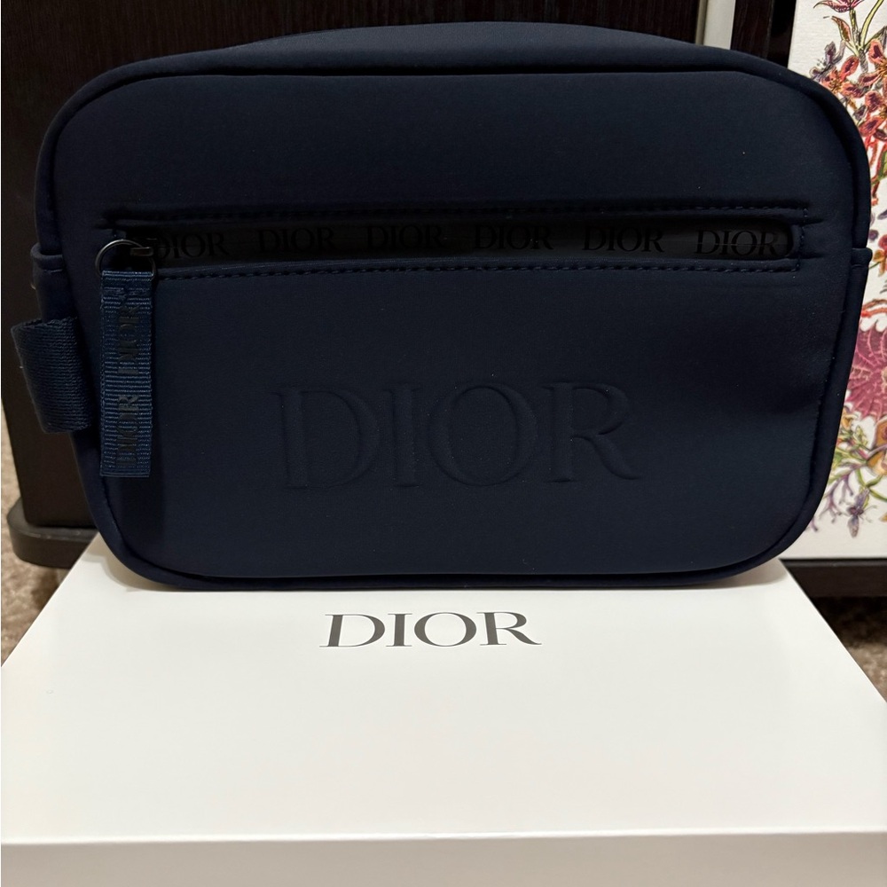 Dior Navy Cosmetic/Beauty Pouch NEW in box